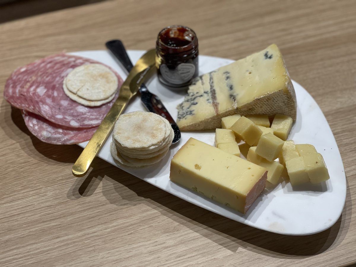 A cheese and charcuterie board for a tasting